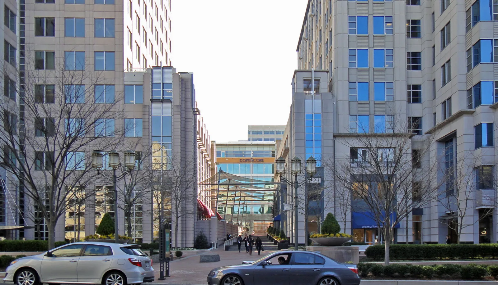 Office towers along Market Street near Fountain Square at Reston Town Center